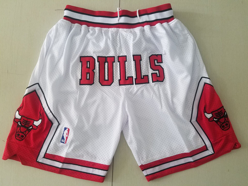Men 2019 NBA Nike Chicago Bulls white shorts->chicago bulls->NBA Jersey